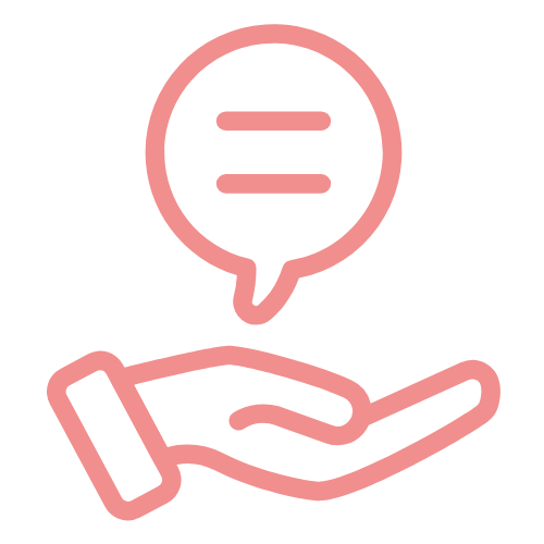 icono mano sosteniendo cuadro de dialogo