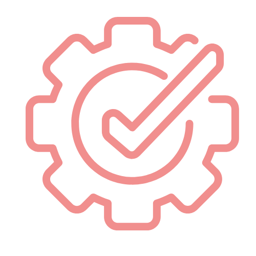 icono rueda de ajustes con check